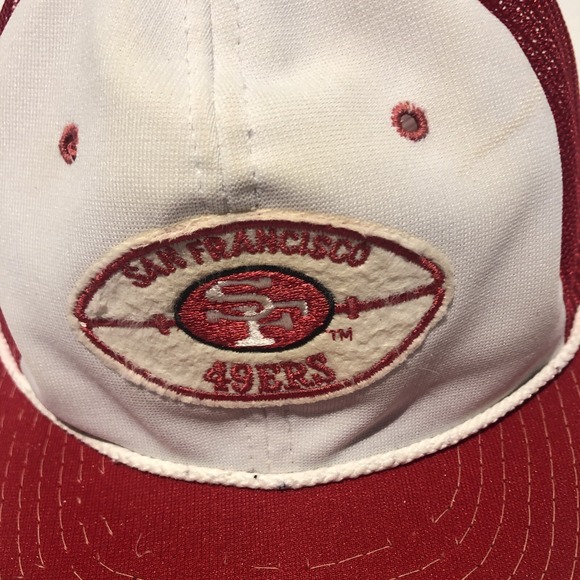 San Francisco‎ 49ers Hat Snap Back 60s Used Rare Red White NFL Made In The USA - Picture 2 of 16